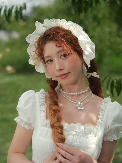 Pure White Cinderella Square-Neck Princess Dress