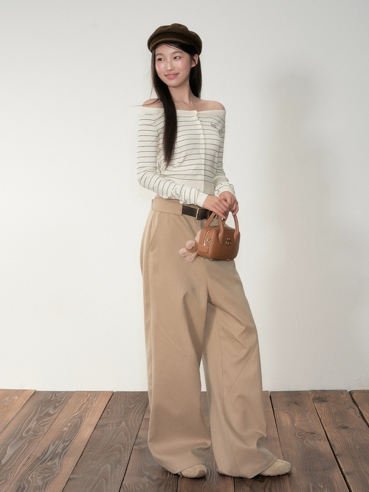 Striped Knit One-Shoulder Top - CHINASQUAD