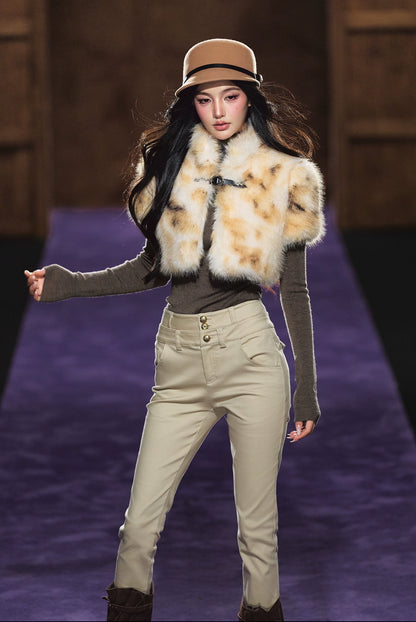 Faux Fur Cropped Jacket