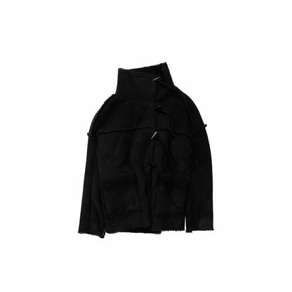 Toggle Collar Reversible Shearling Jacket