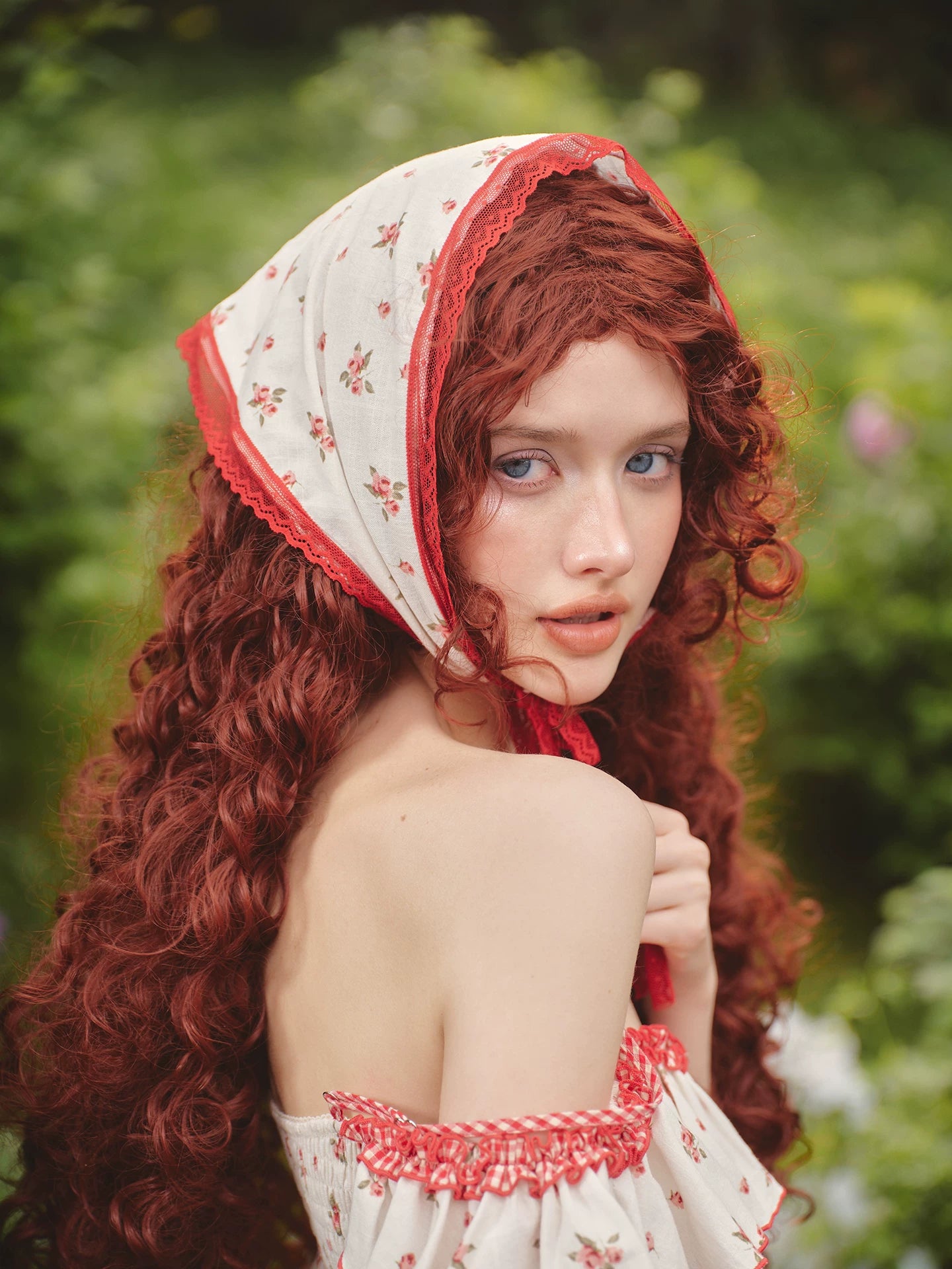 French Pastoral Floral Tiered Maxi Dress