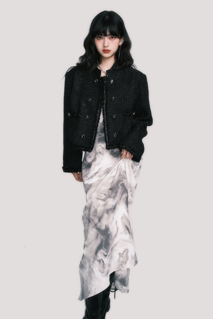 New Chinese Cowl-Neck Backless Maxi Dress