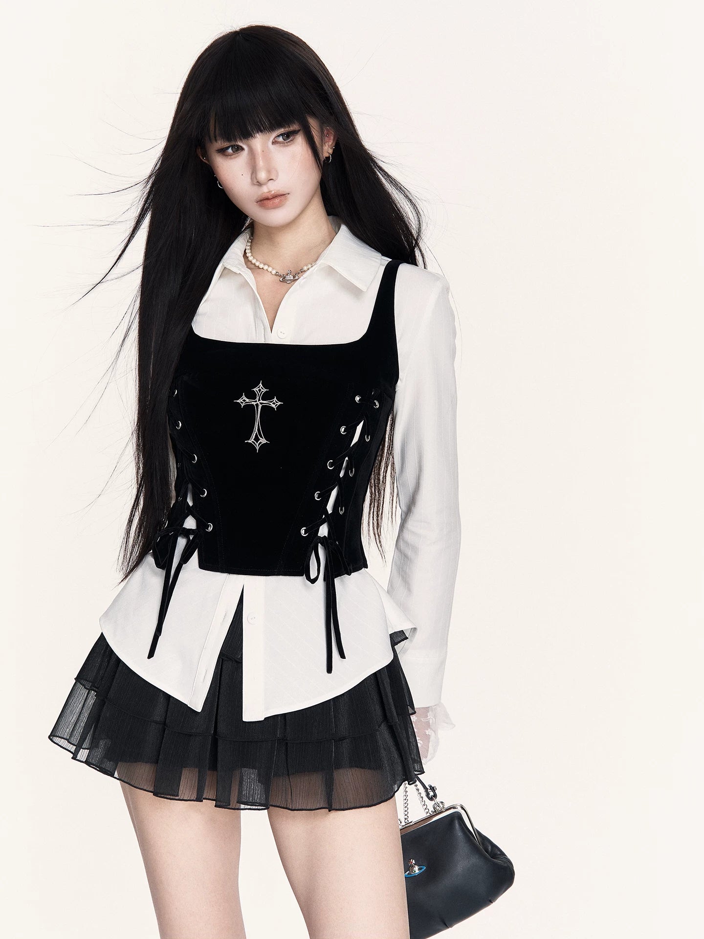 Japanese Striped Waist-Cinching Shirt