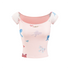 Red Polka Dot & Pink Butterfly Mesh One-shoulder T-shirt - CHINASQUAD