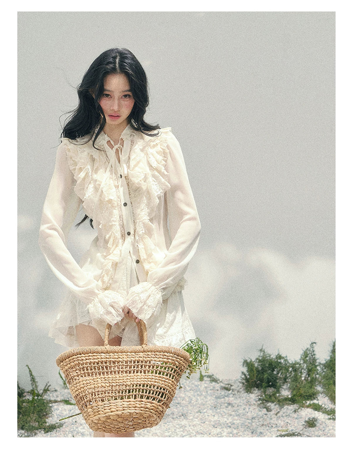 Vintage Lace Ruffle Shirt