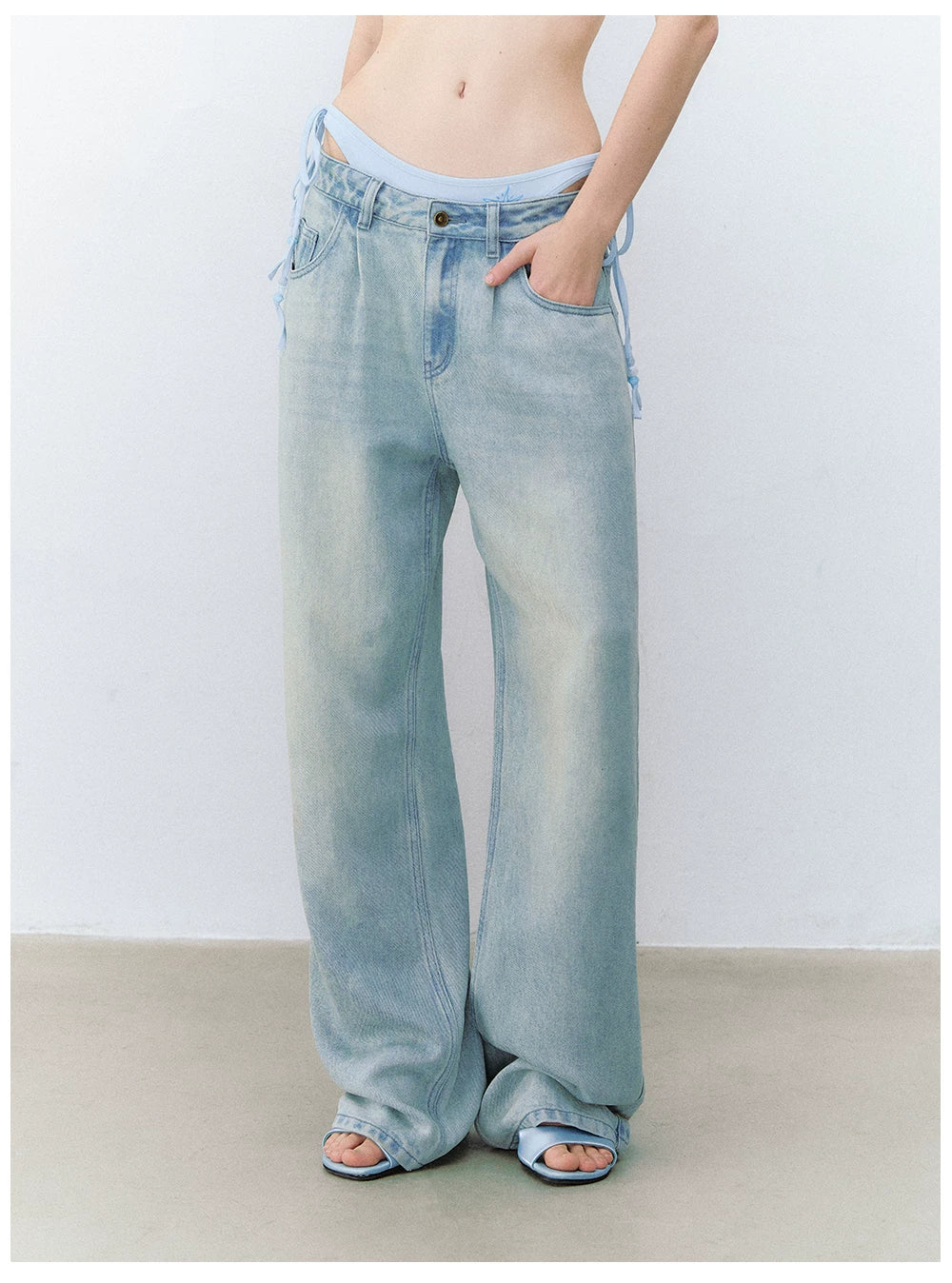 Vintage Washed Lyocell Straight-Leg Jeans