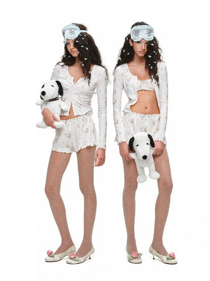 Snoopy Floral Loungewear Pajama Set 1Jinn Studio