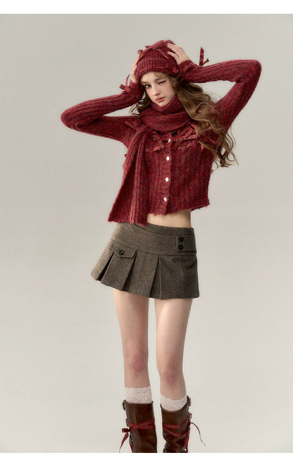 Gray-Brown A-line Mini Skirt - CHINASQUAD