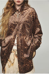 Leopard Print Oversized Shirt - CHINASQUAD