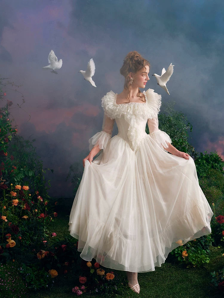 Wing of Resilience Antique Corset Wedding Gown