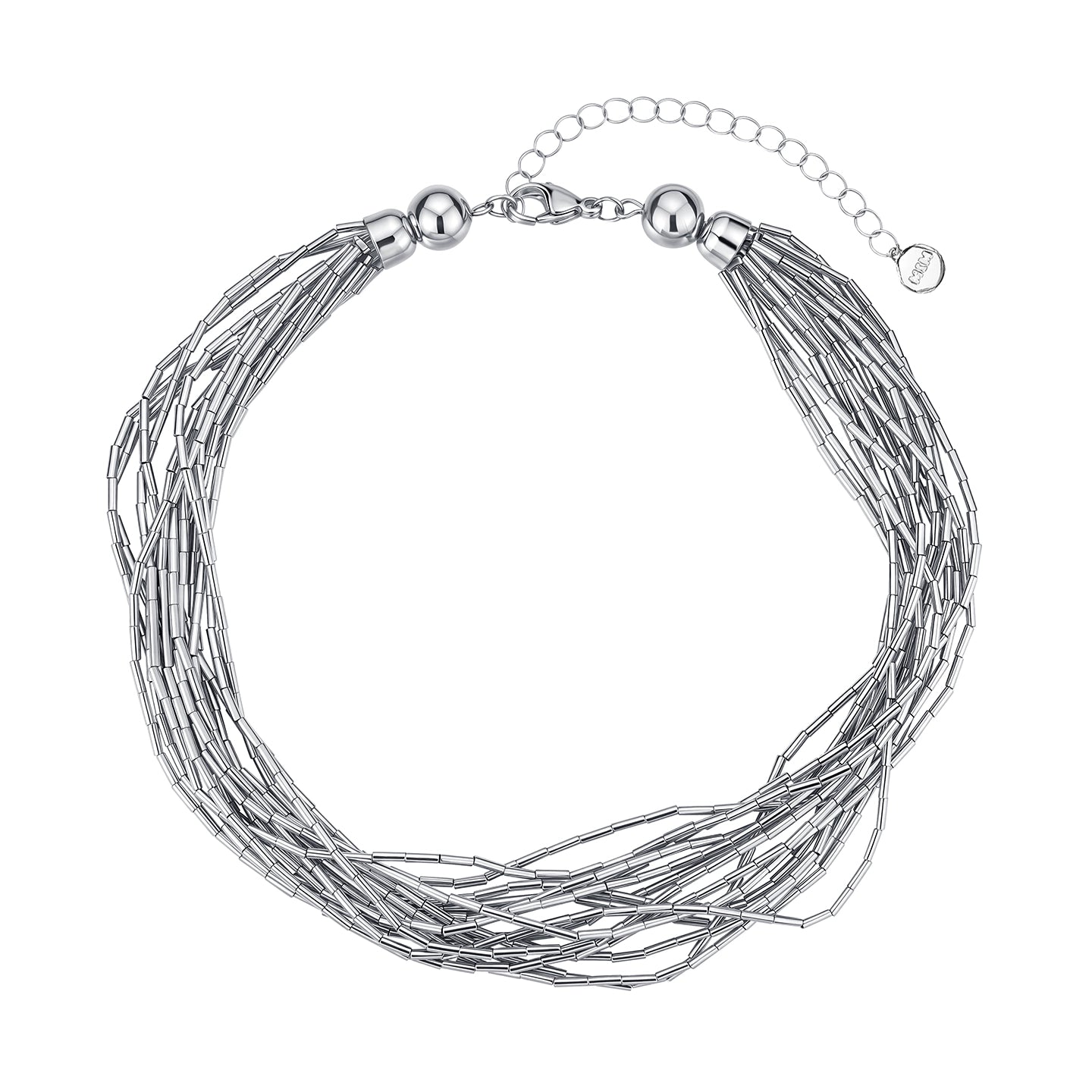 Silver Reshaped Romance Minimalist Tube Choker Necklace