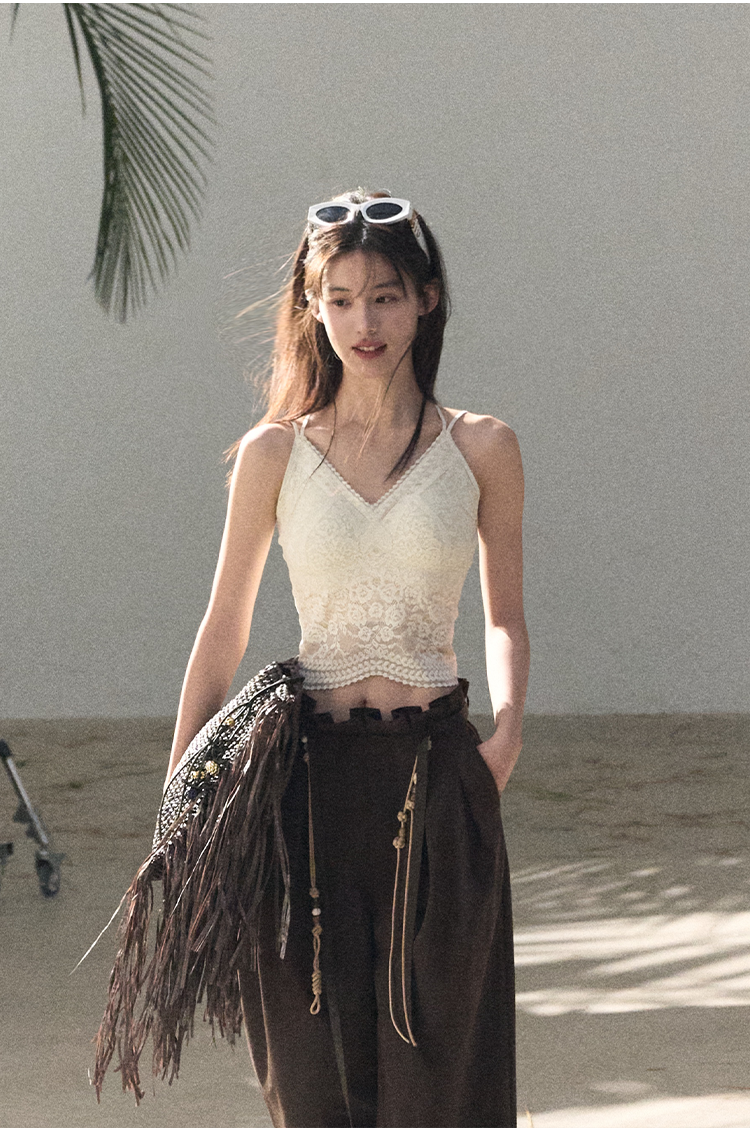 High-Stretch Lace Backless Camisole