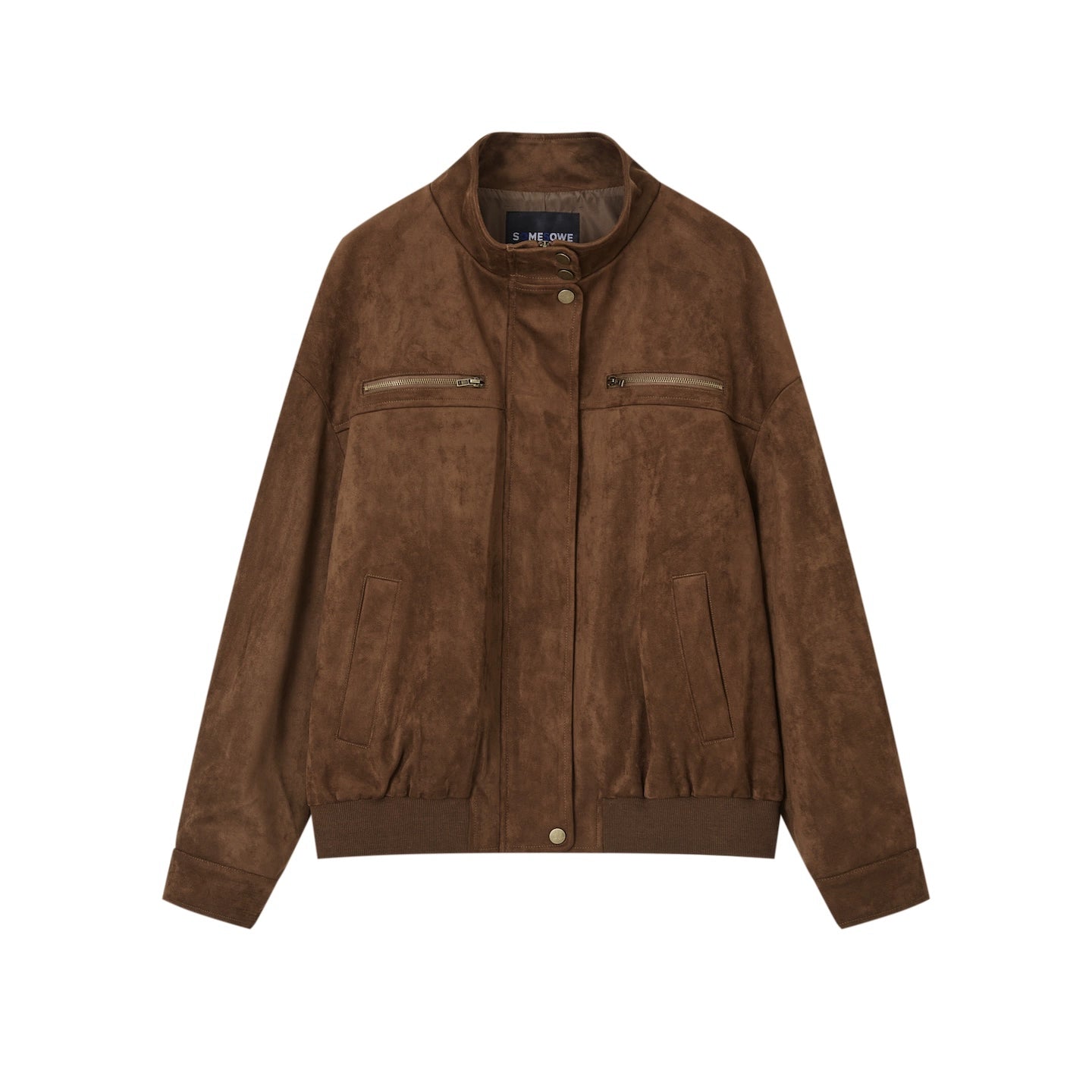 Faux Suede Varsity Jacket