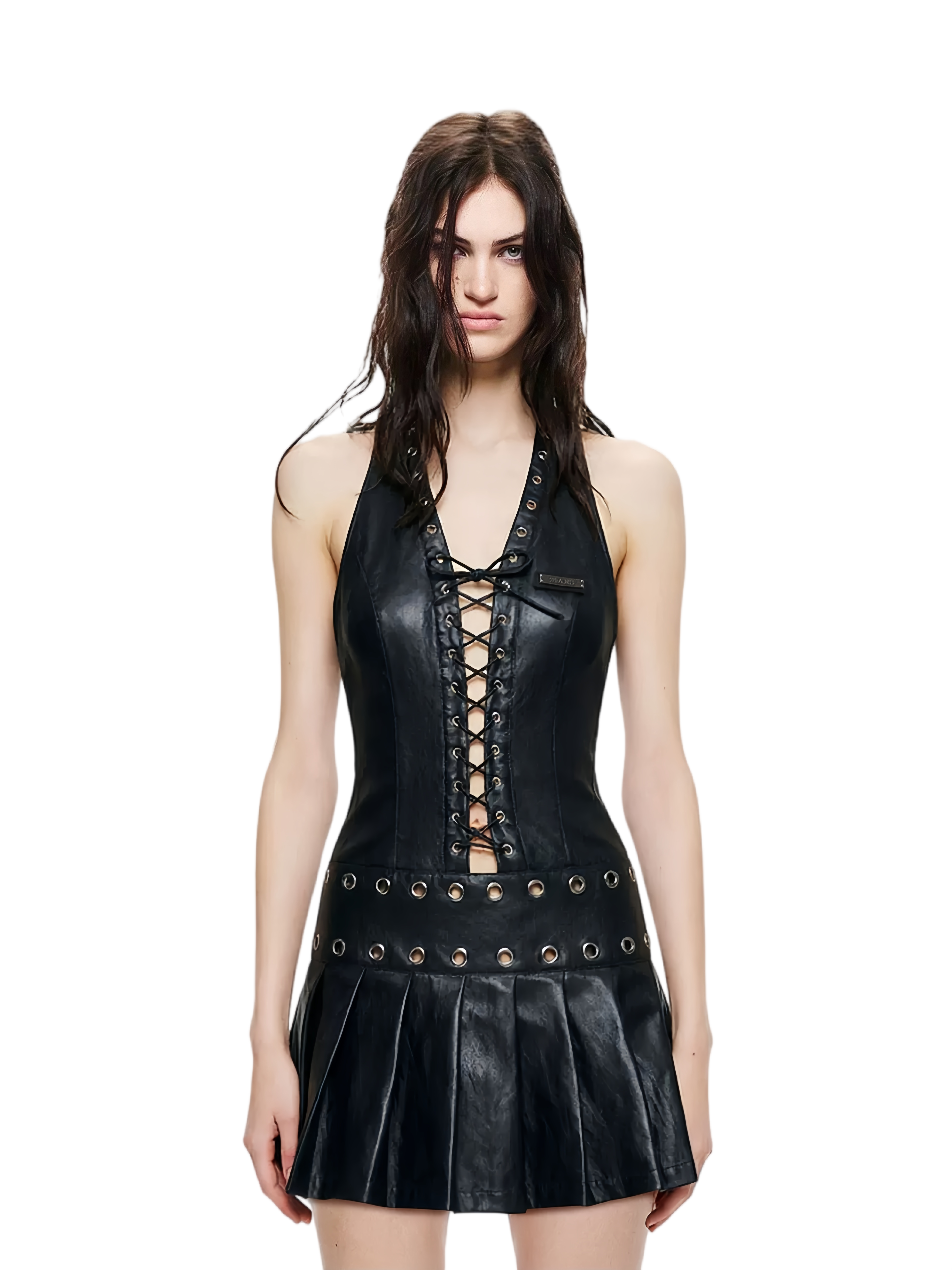 24ANS Leather Halter Mini Dress – view 2