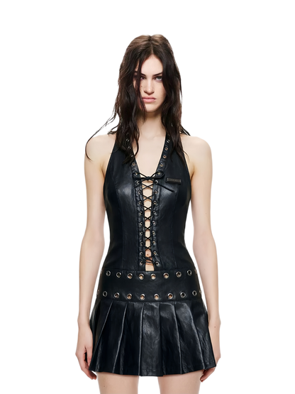 24ANS Leather Halter Mini Dress – view 2