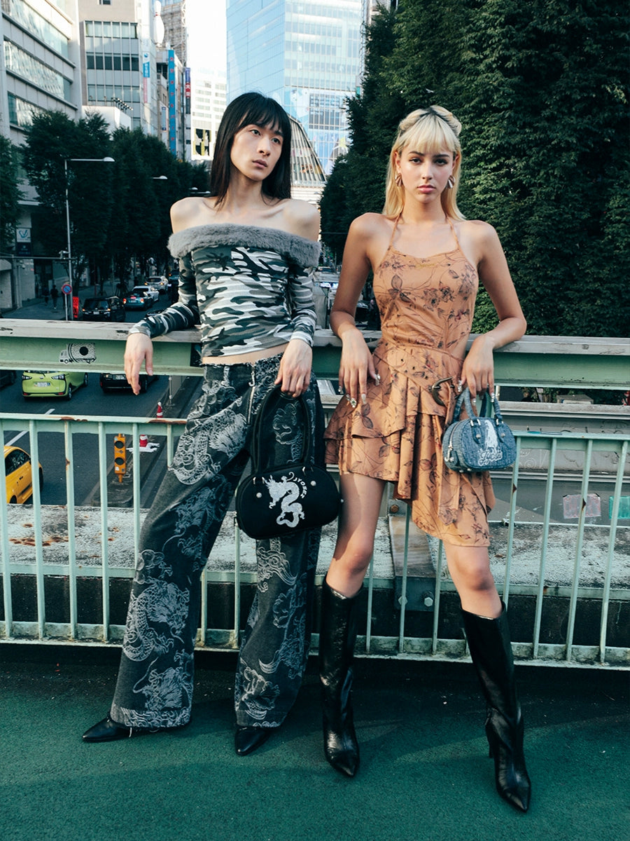 Vintage Halter Asymmetric Bodycon Dress