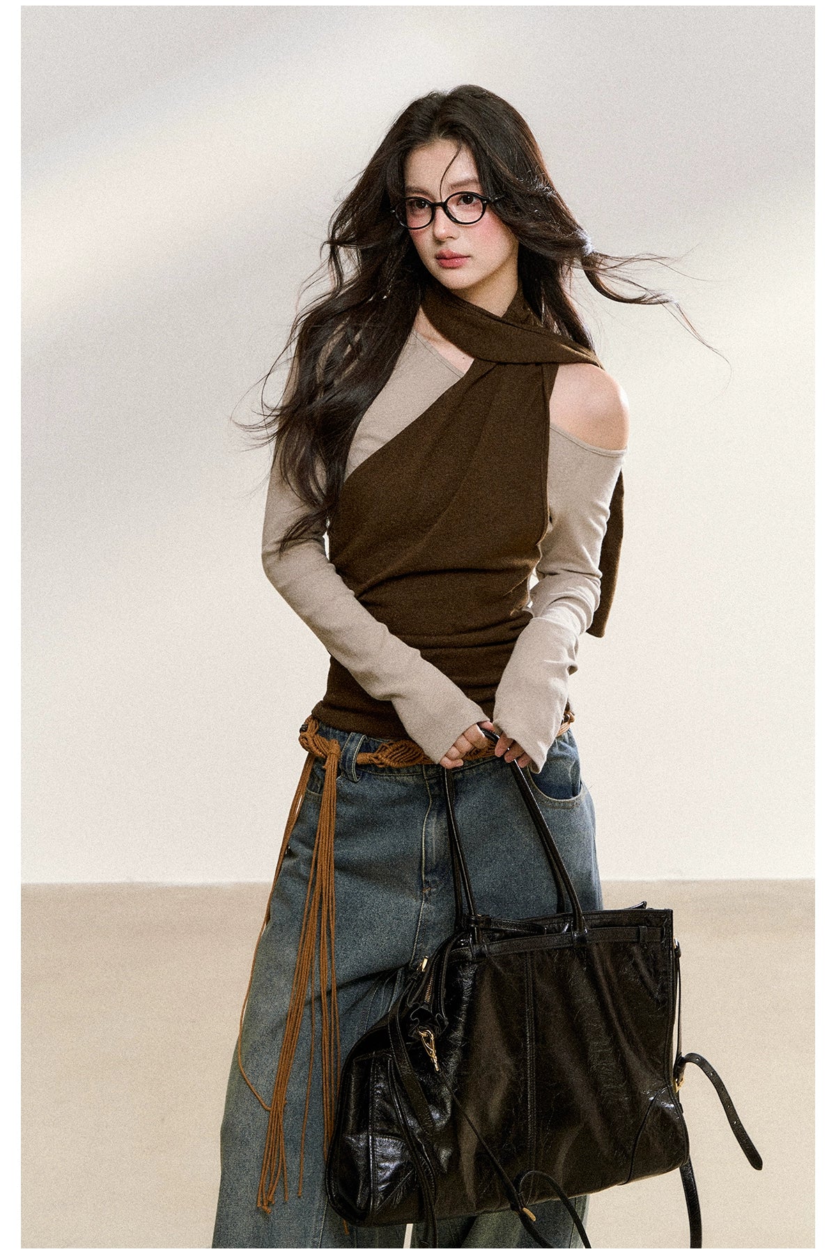 Washed Loose Straight-Leg Jeans