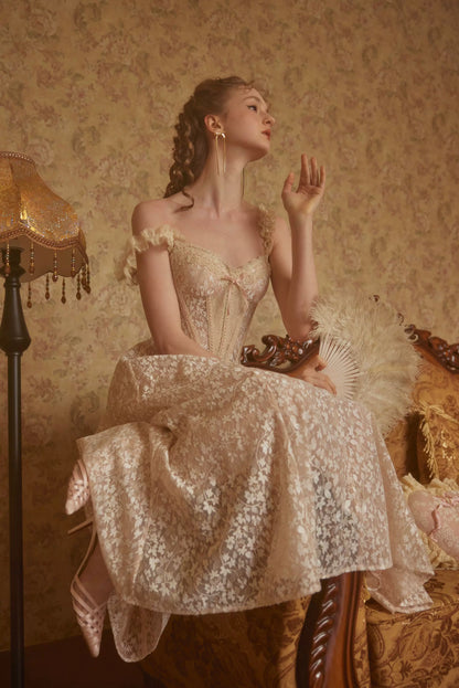 French Heiress Lace Corset Slip Dress