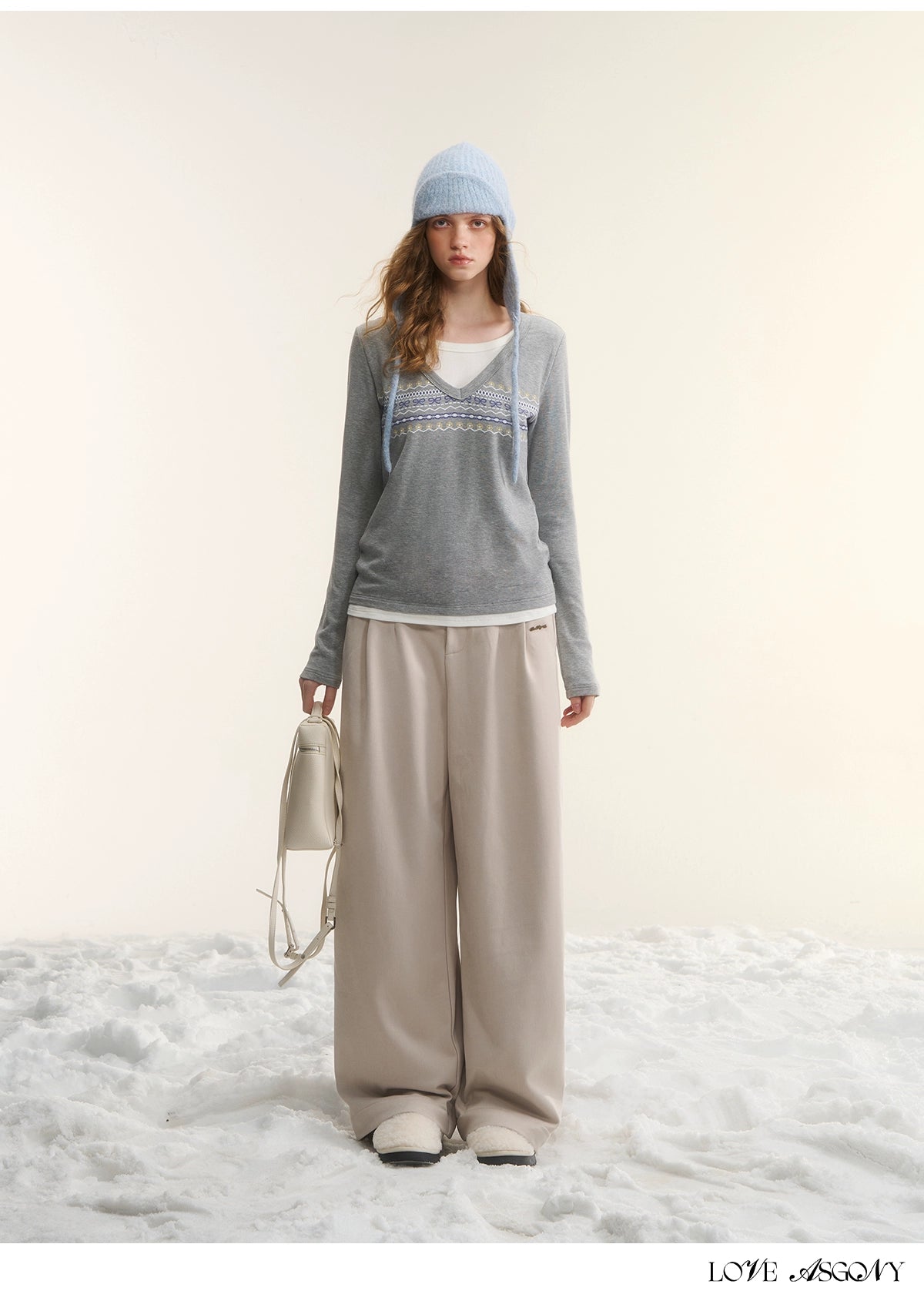 Fleece-Lined Relaxed Belted Trousers