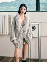 Grey & Khaki Frayed Edge Cardigan - CHINASQUAD