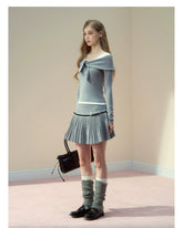 Polka Dot Bow Pleated Skirt - CHINASQUAD