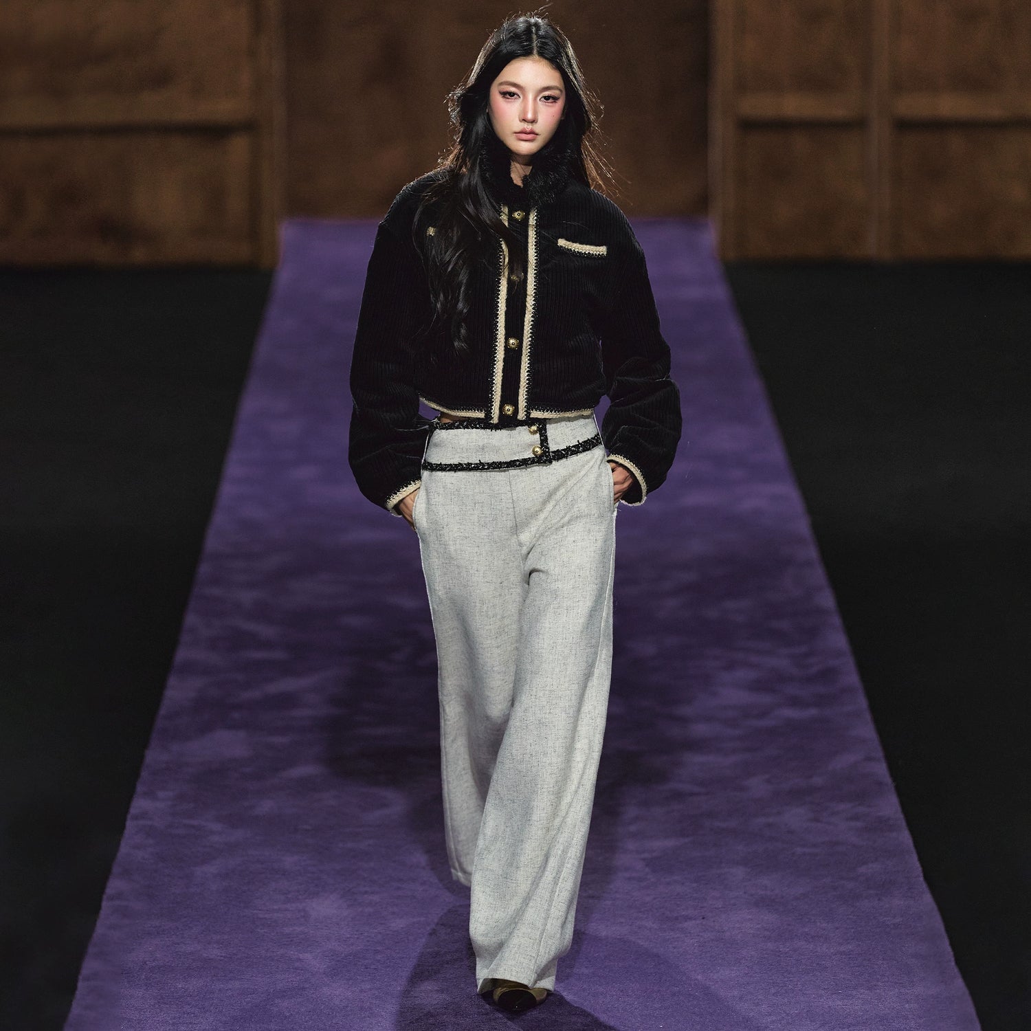 High-Waisted Tailored Wide-Leg Suit Pants