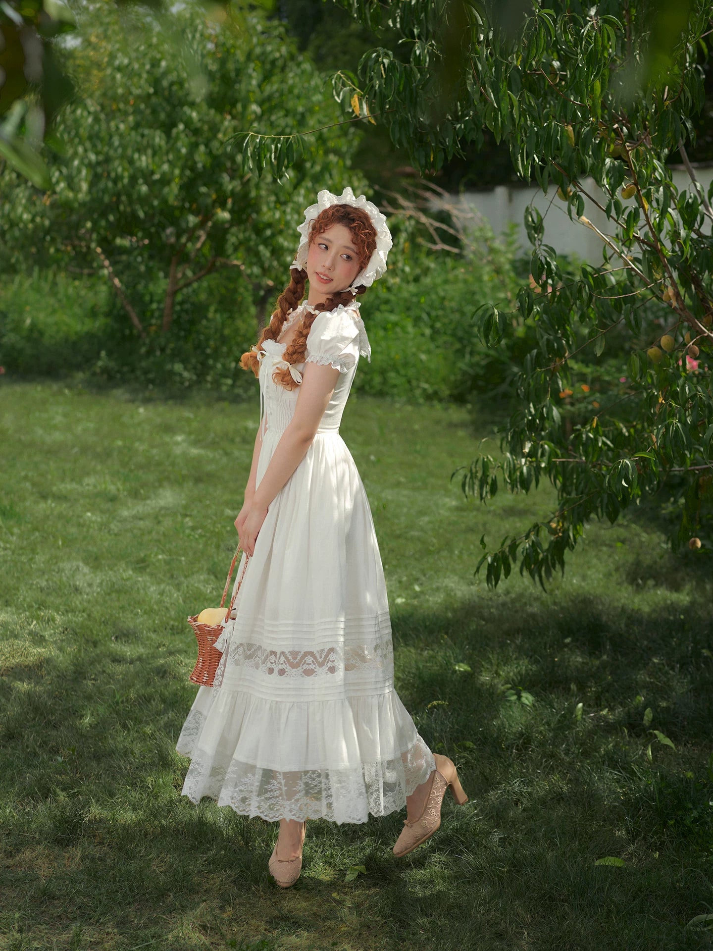 Pure White Cinderella Square-Neck Princess Dress