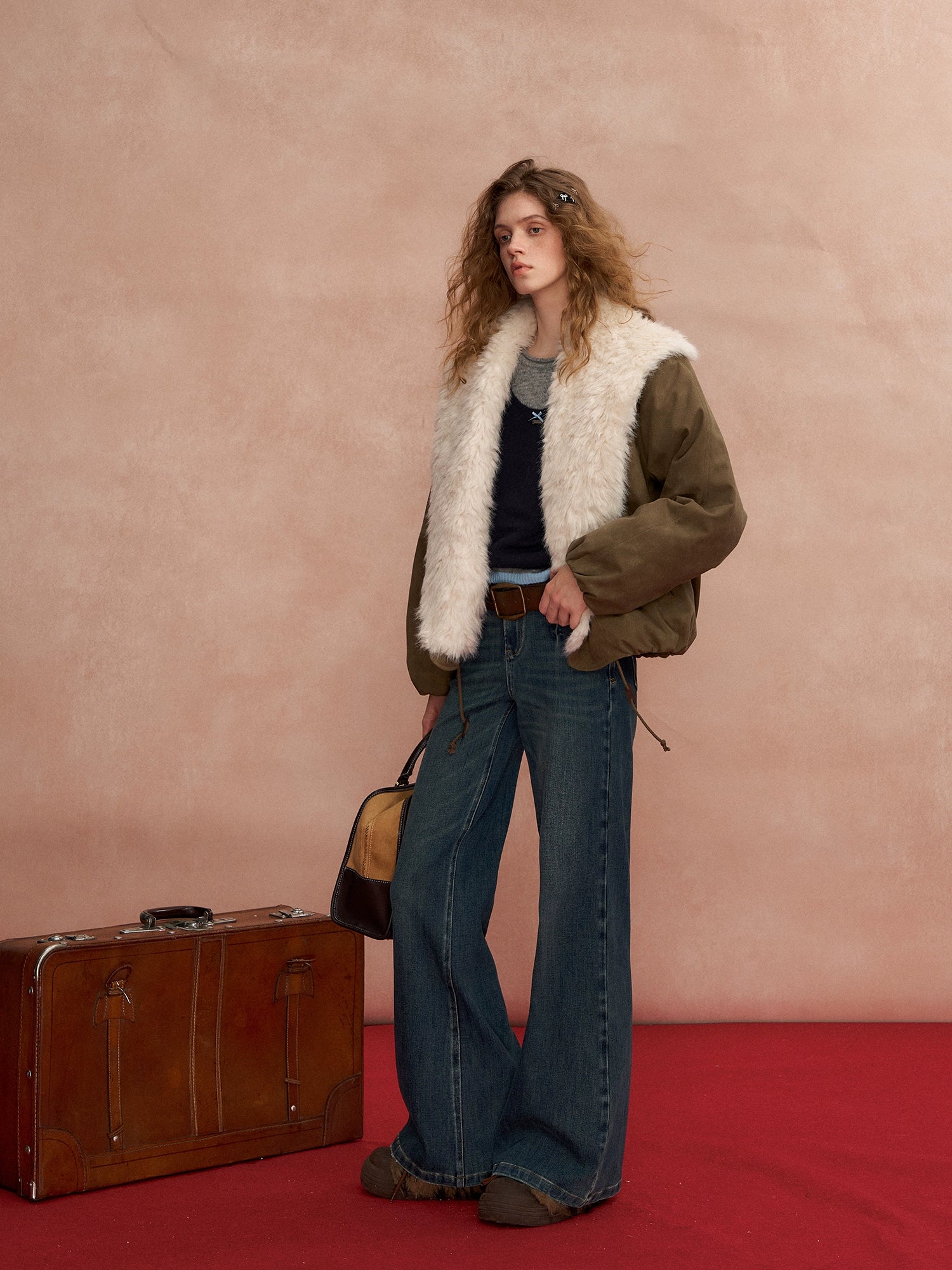 High-Rise Stretch Flared Denim Pants