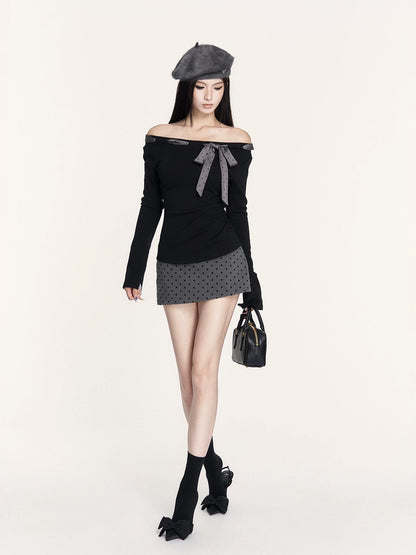 Bow Low-Rise Bodycon Mini Skirt