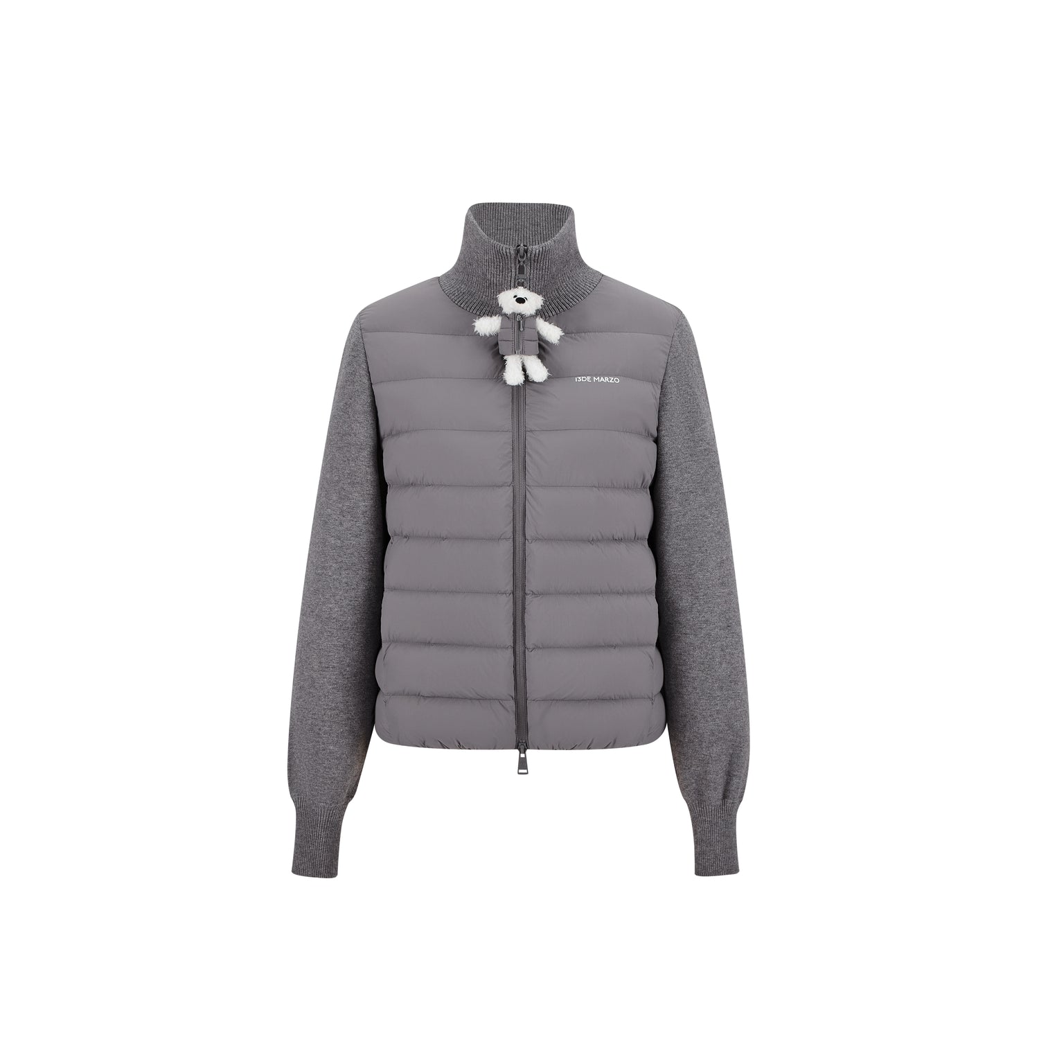 Knit Panel Plush Doll Down Jacket