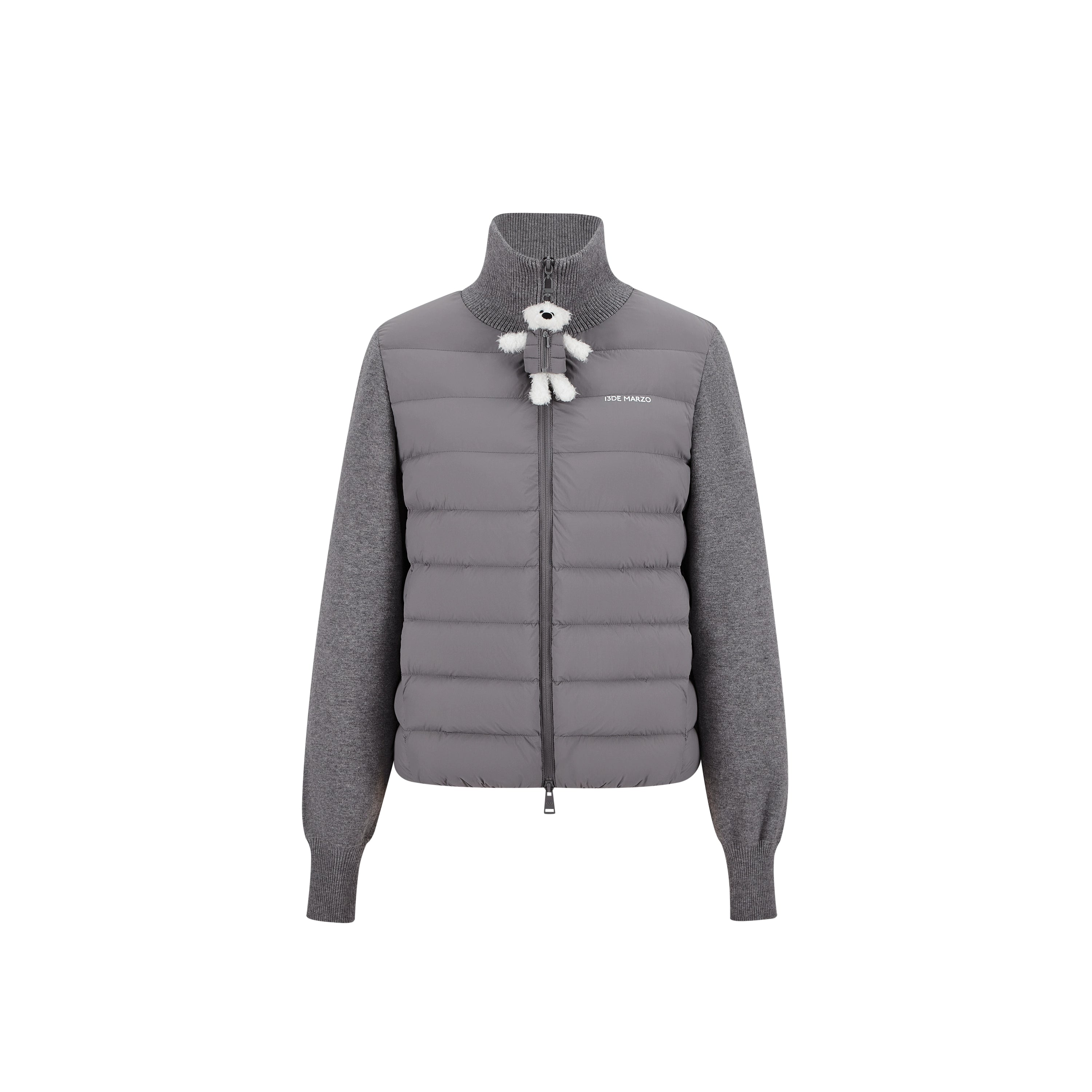 Knit Panel Plush Doll Down Jacket