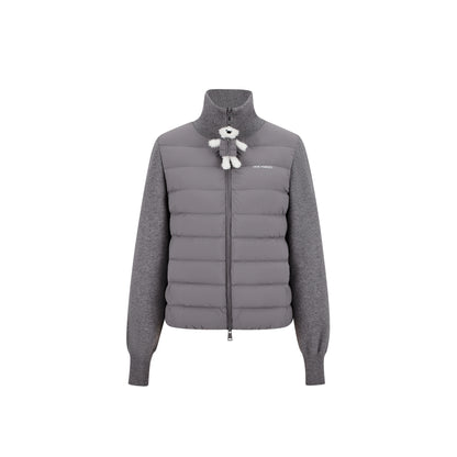 Knit Panel Plush Doll Down Jacket
