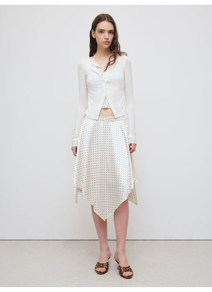 Polka-Dot Long Sleeve Cardigan