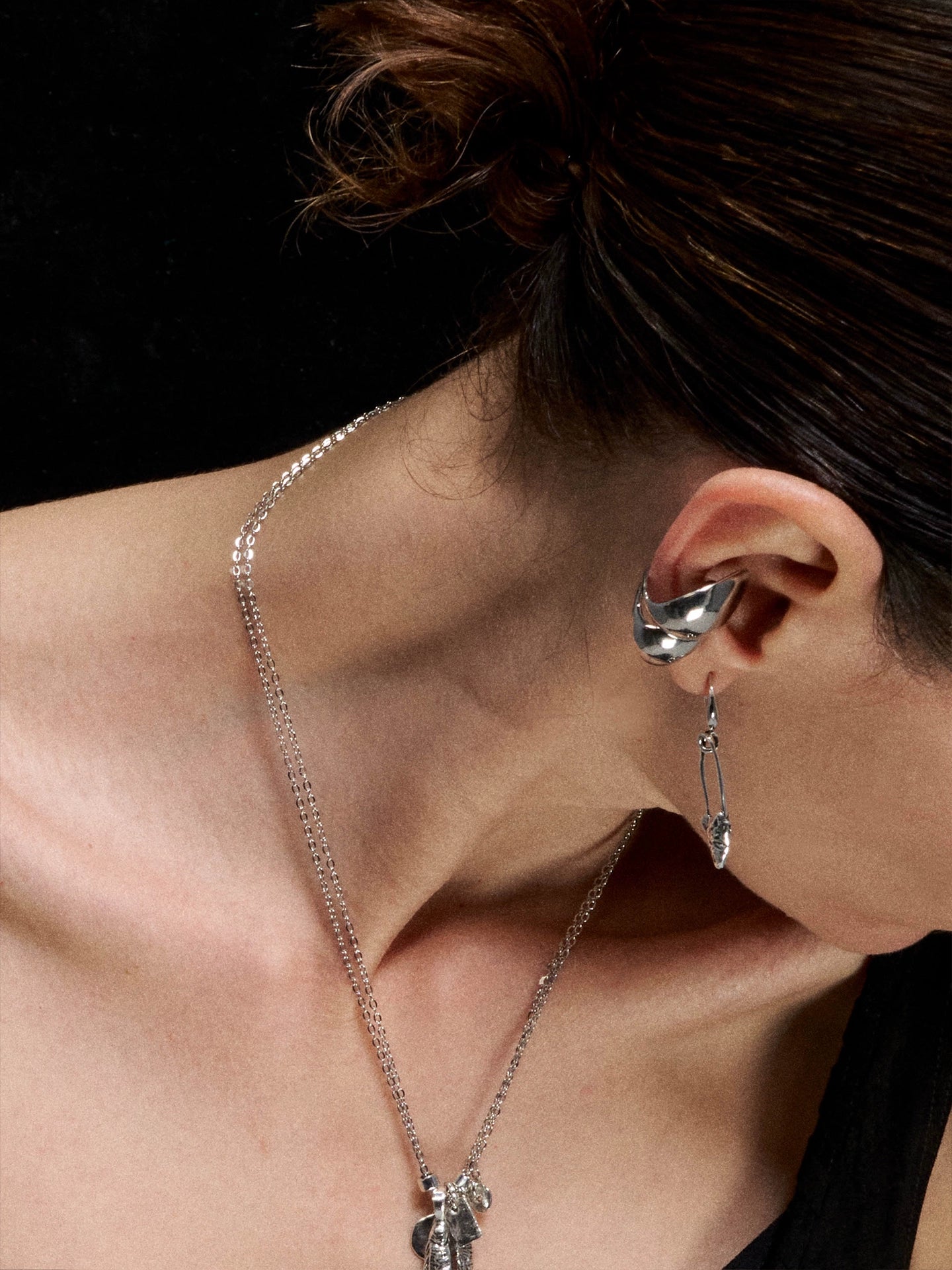 Cracked Heart Ear Cuff