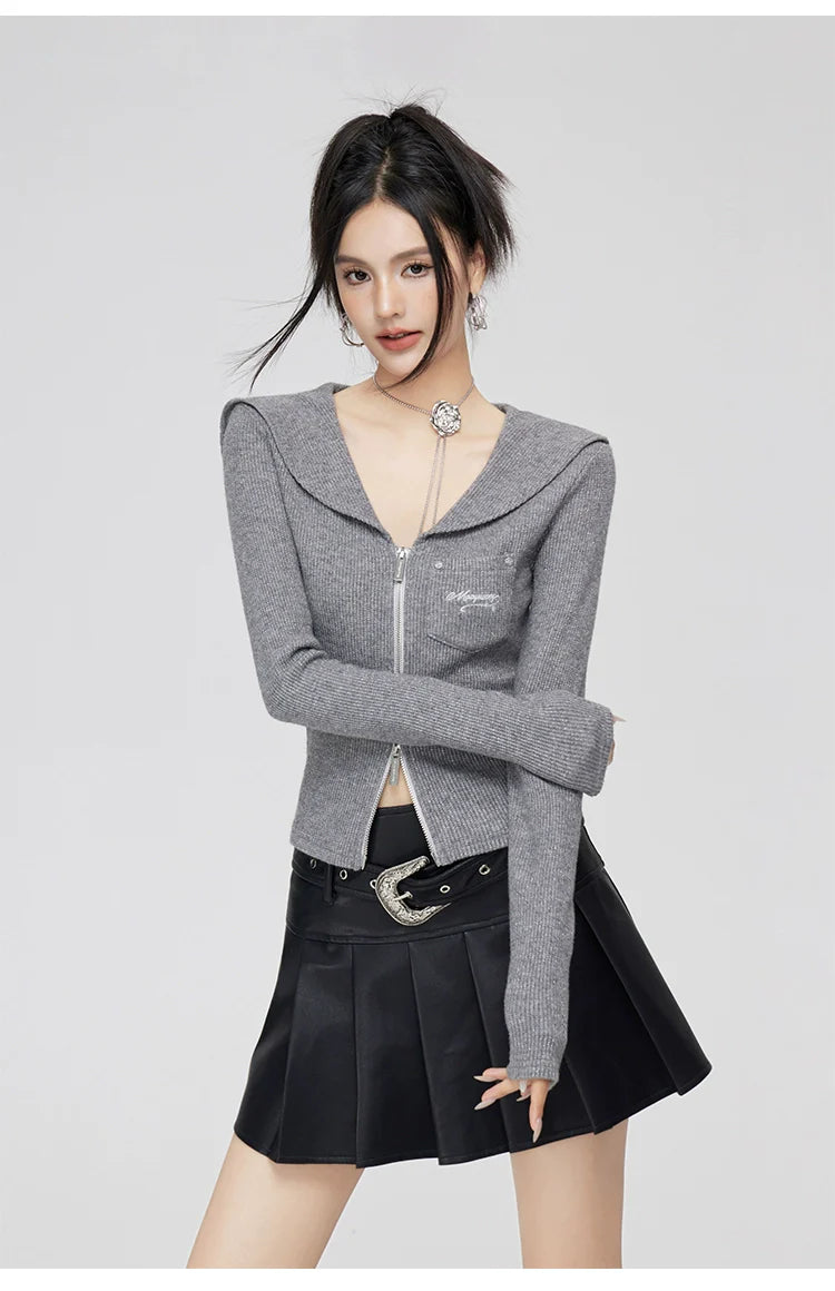 Square Neck Lurex Knit Sweater