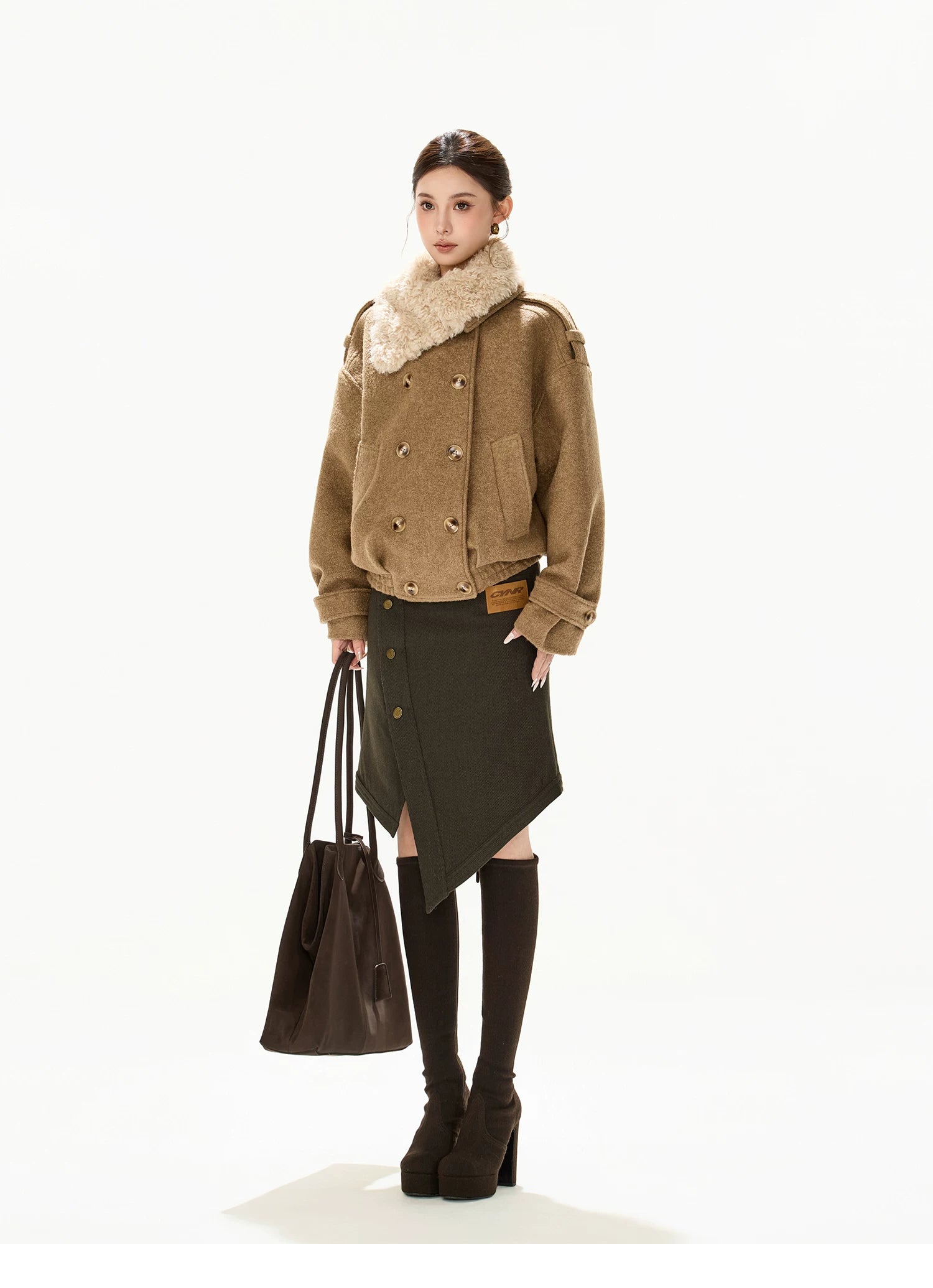 Double-Breasted Wool-Blend Jacket