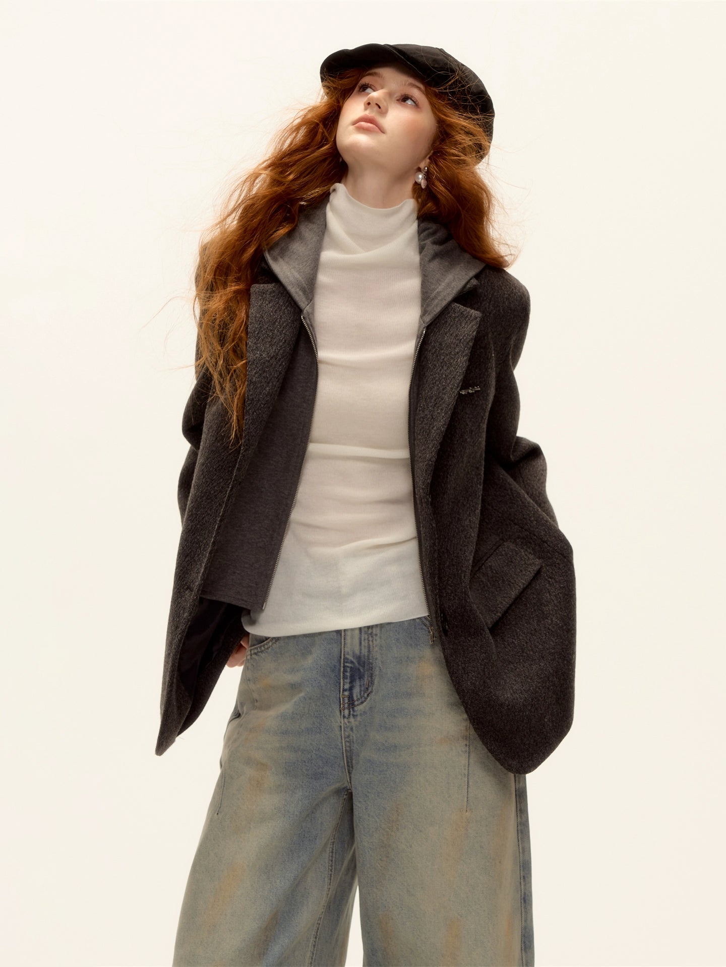 Wool Blend Turtleneck Slim-Fit Knit T-Shirt