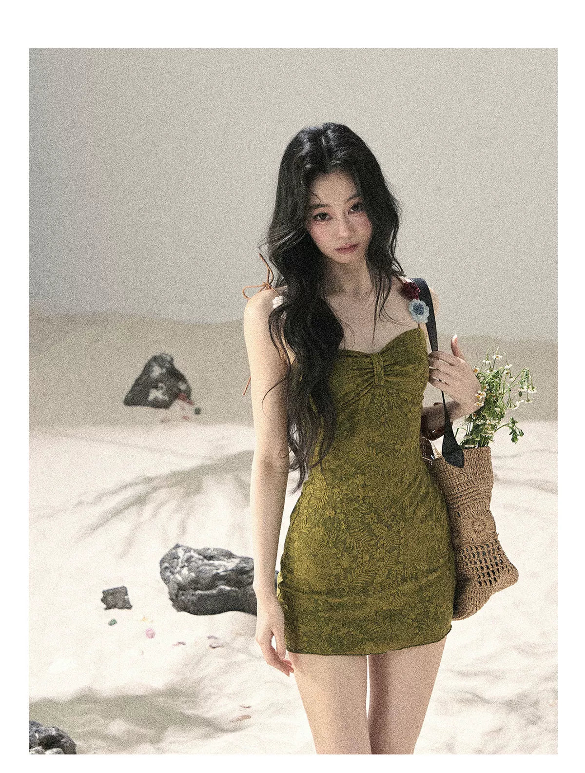 French Vine Jacquard Bodycon Mini Dress
