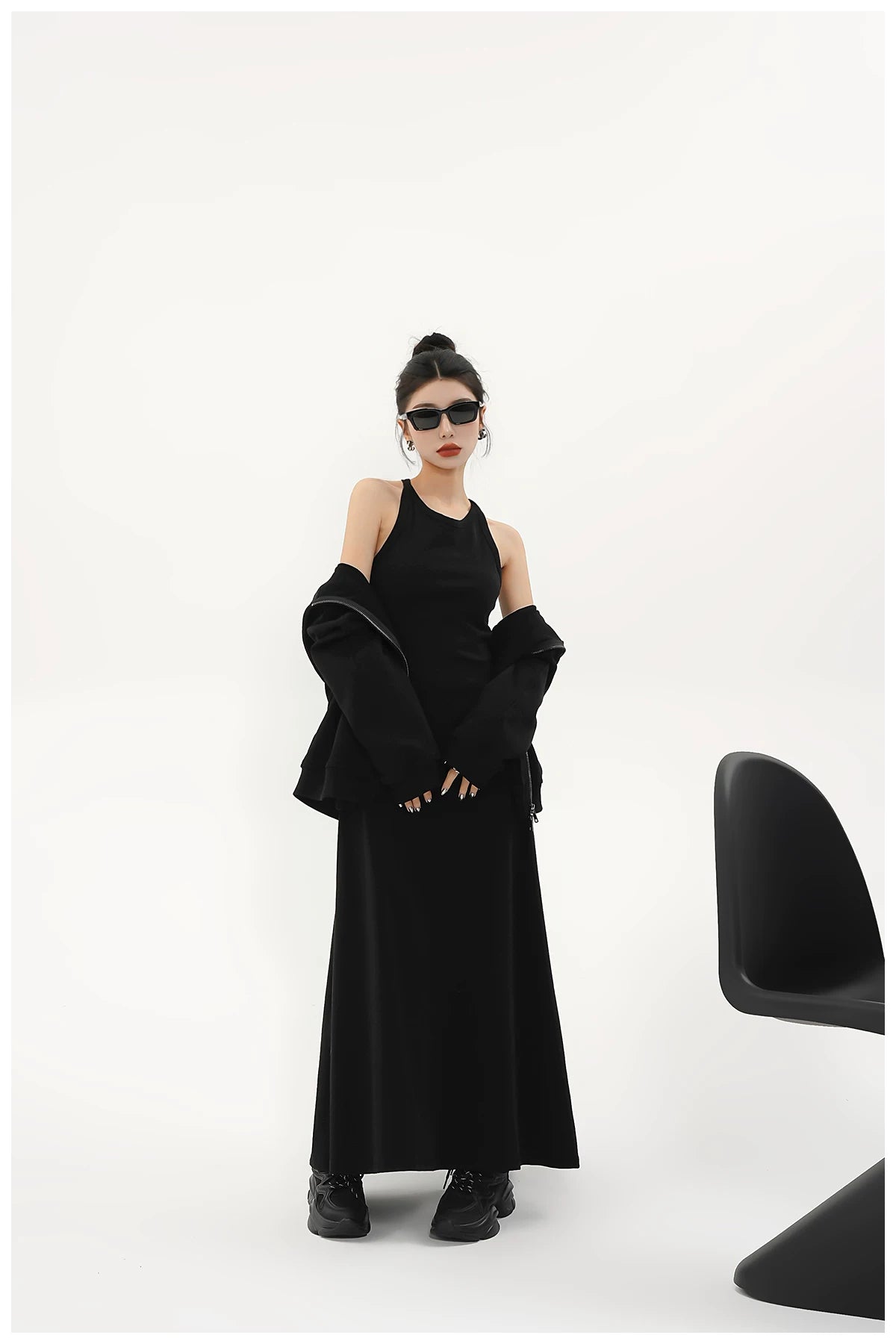 Built-In Bra Stretch Maxi Slip Dress