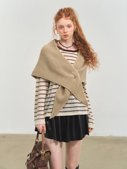 Retro Stripe Versatile Knit T-Shirt