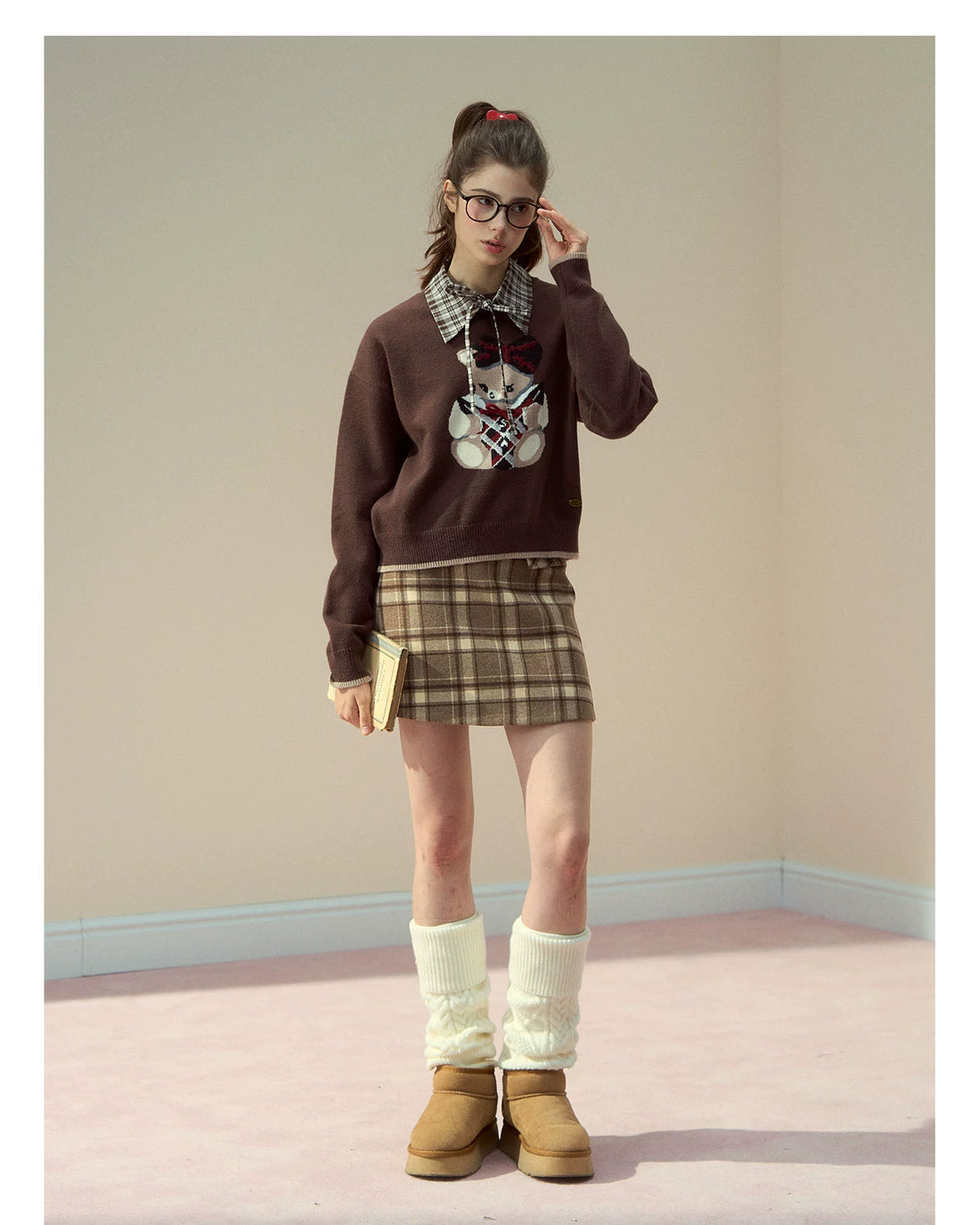 Wool Plaid A-Line Skirt - CHINASQUAD