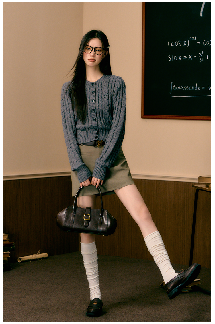 Khaki A-Line Mini Skirt - CHINASQUAD
