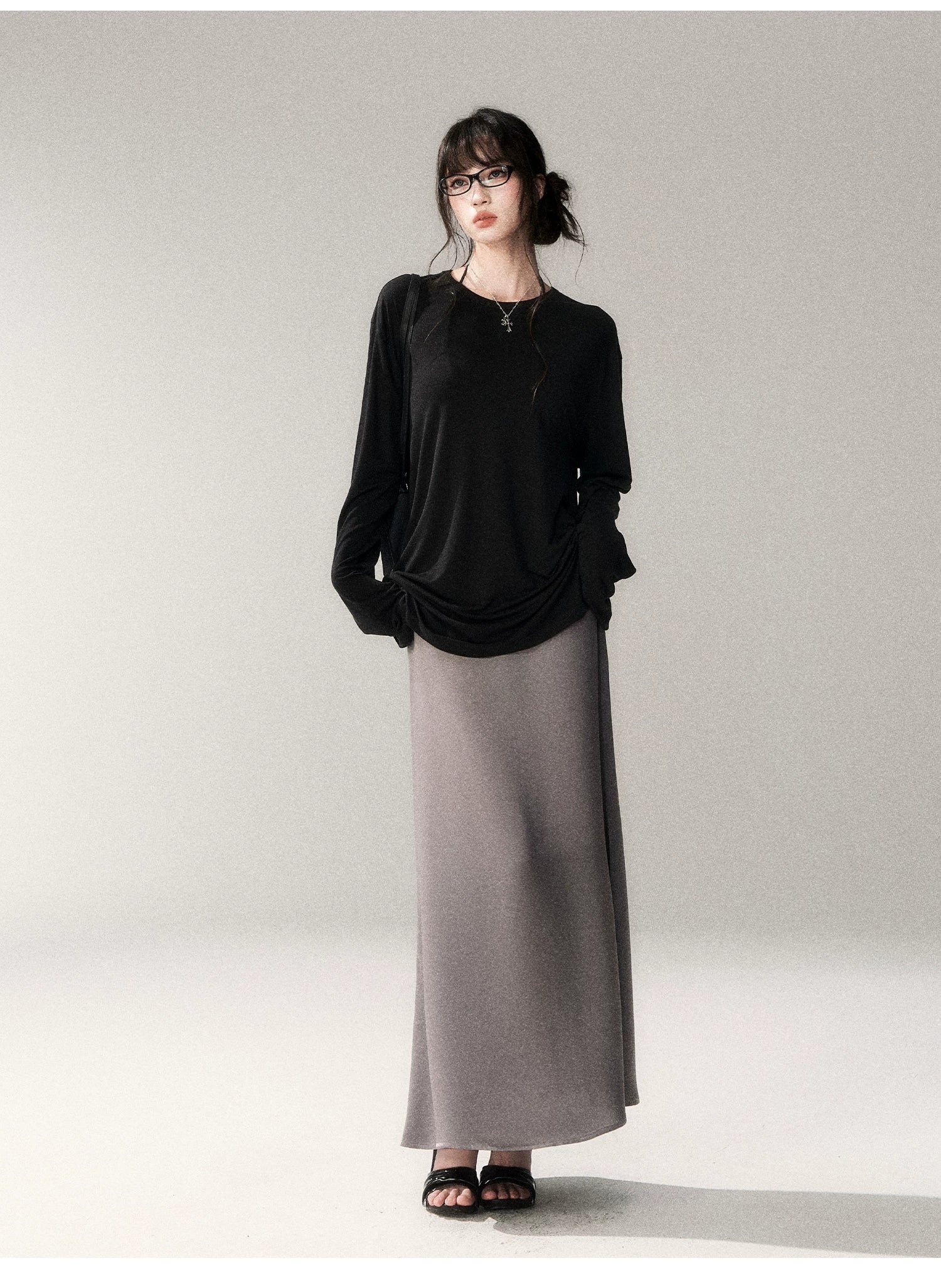 Luxe Lyocell Linen Relaxed Long Sleeve Tee