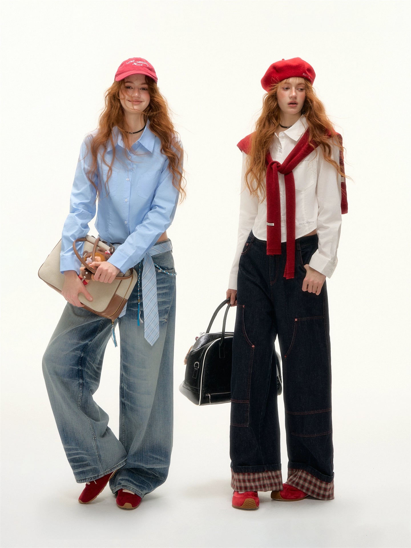 Turn-Down Collar Embroidered Cropped Shirt