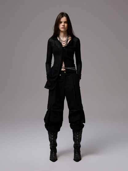 Semi-Sheer Slim Fit Cardigan