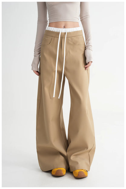 Panel Wide-Leg Floor-Length Trousers
