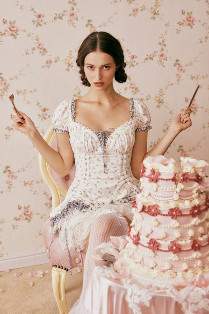 French Sweet Convertible White Short Dress