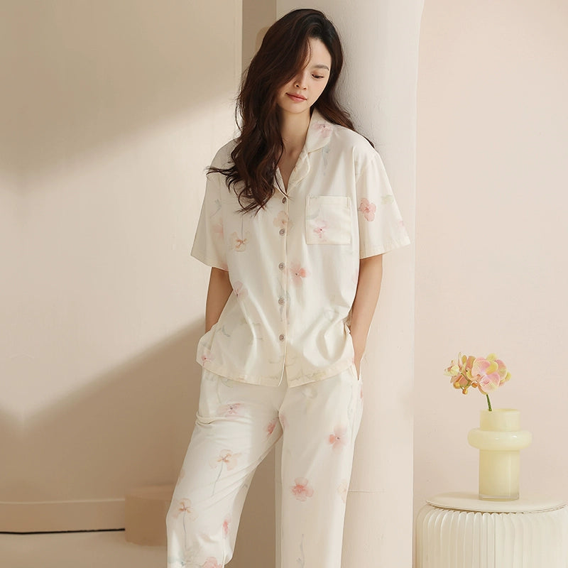 Heavenly Silk Pure Cotton Home Loungewear Set