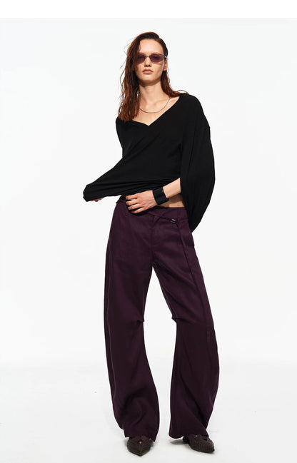 Linen Tencel Curved Pants