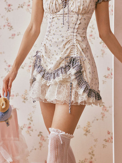 French Sweet Convertible White Short Dress